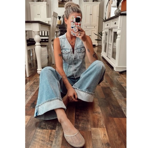 Reformation Melly Flat Mesh Jelly Mule in Fawn Rhinestone Mesh Size 8 / 7.5 - Picture 13 of 16